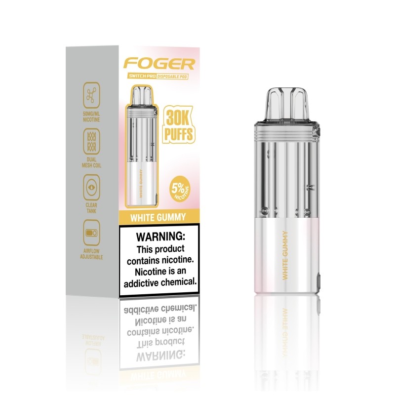 white gummy foger switch pro 30000 disposable pod