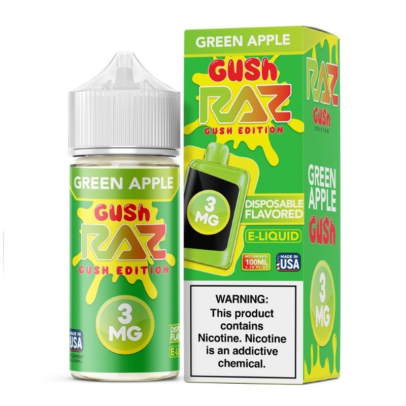 3mg pod juice x raz gush edition green apple gush