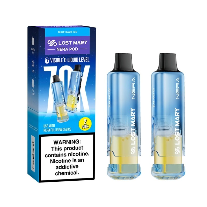 blue razz ice lost mary nera fullview 70k disposable pod