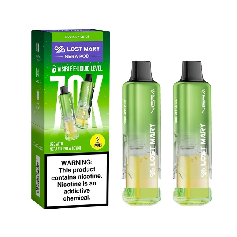 sour apple ice lost mary nera fullview 70k disposable pod