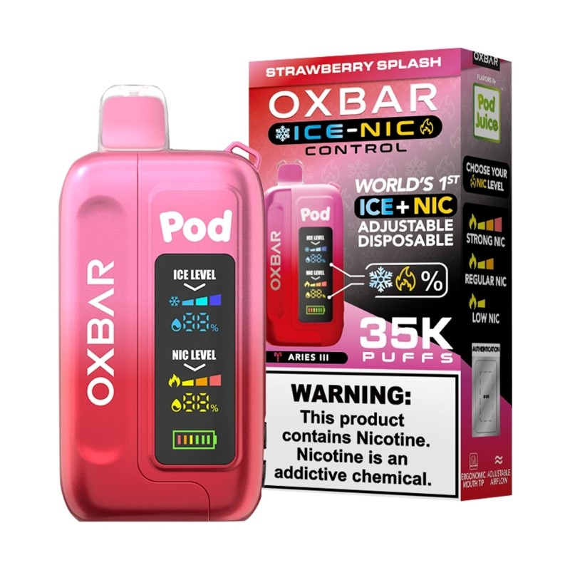 strawberry splash pod juice oxbar ice-nic