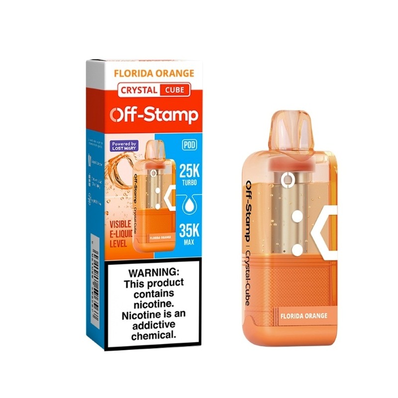florida orange off-stamp x cube crystal cube 35k disposable pod