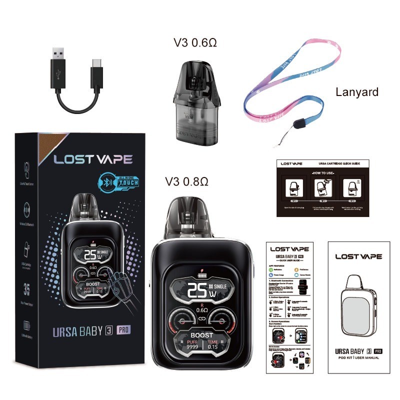 lost vape ursa baby 3 pro package