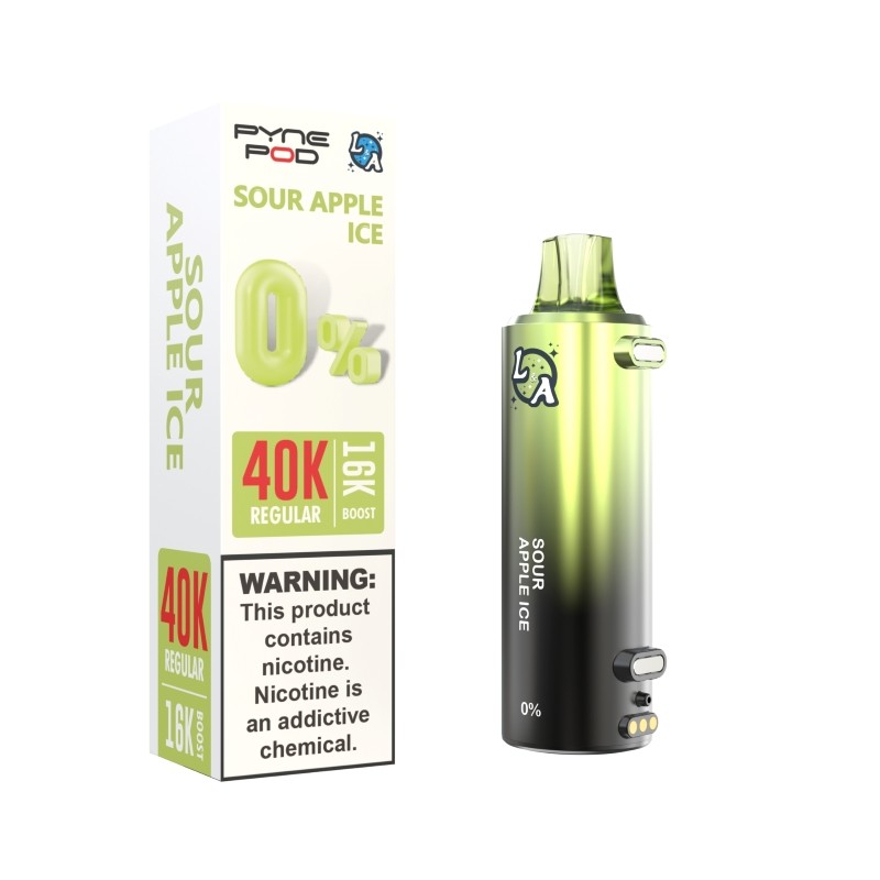 sour apple ice pyne pod l a 40k nicotine free pod