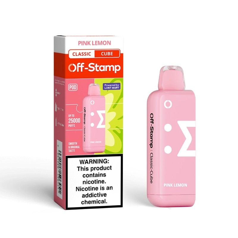 pink lemon off-stamp x cube classic cube 25k disposable pod