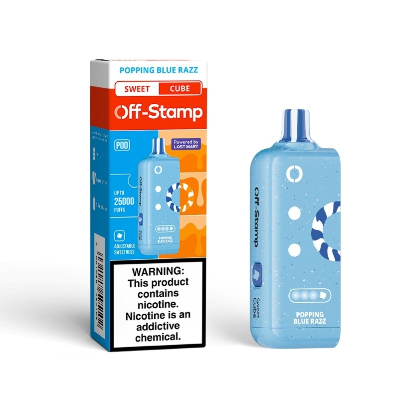 popping blue razz off-stamp x cube sweet cube 25k