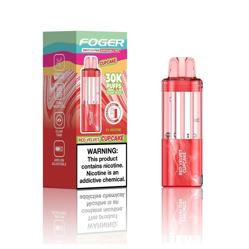 red velvet cupcake foger switch pro 30000 disposable pod