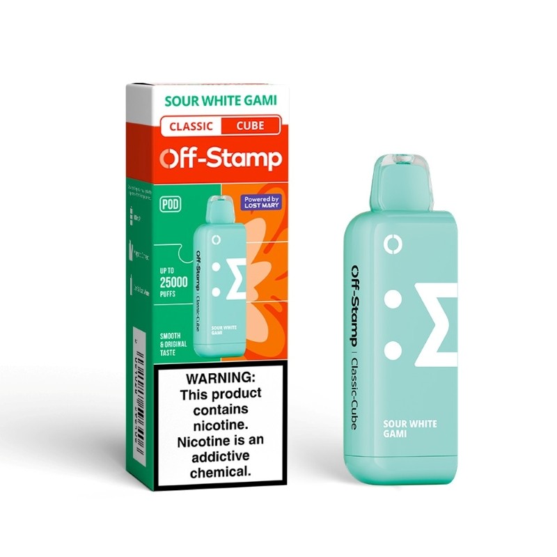 sour white gami off-stamp x cube classic cube 25k disposable pod