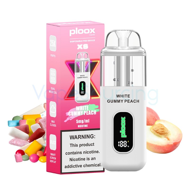white gummy peach ploox xs 25k