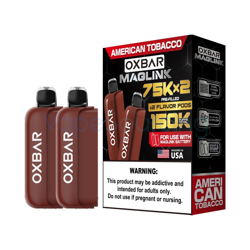 american tobacco oxbar maglink 75k disposable pod