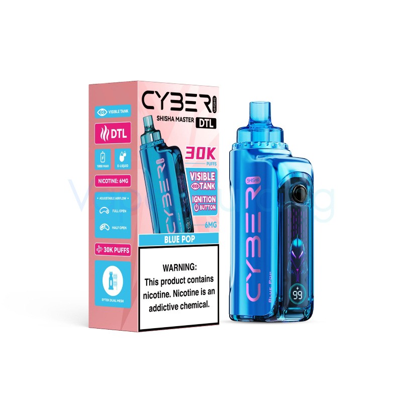 blue pop keystone cyber shisha 30k