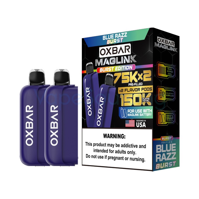 blue razz burst oxbar maglink 75k disposable pod