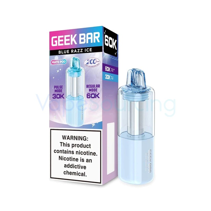 blue razz ice geek bar mate 60k disposable pod
