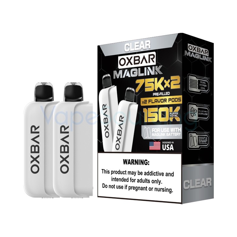 clear oxbar maglink 75k disposable pod