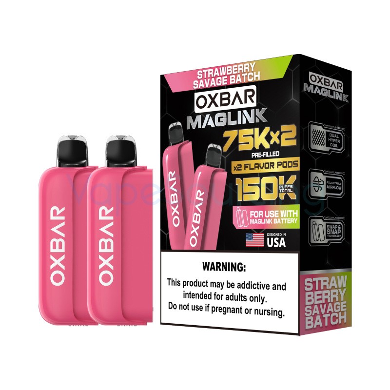 strawberry savage batch oxbar maglink 75k disposable pod