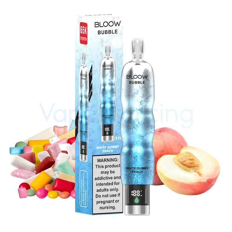 white gummy peach bloow bubble 65k