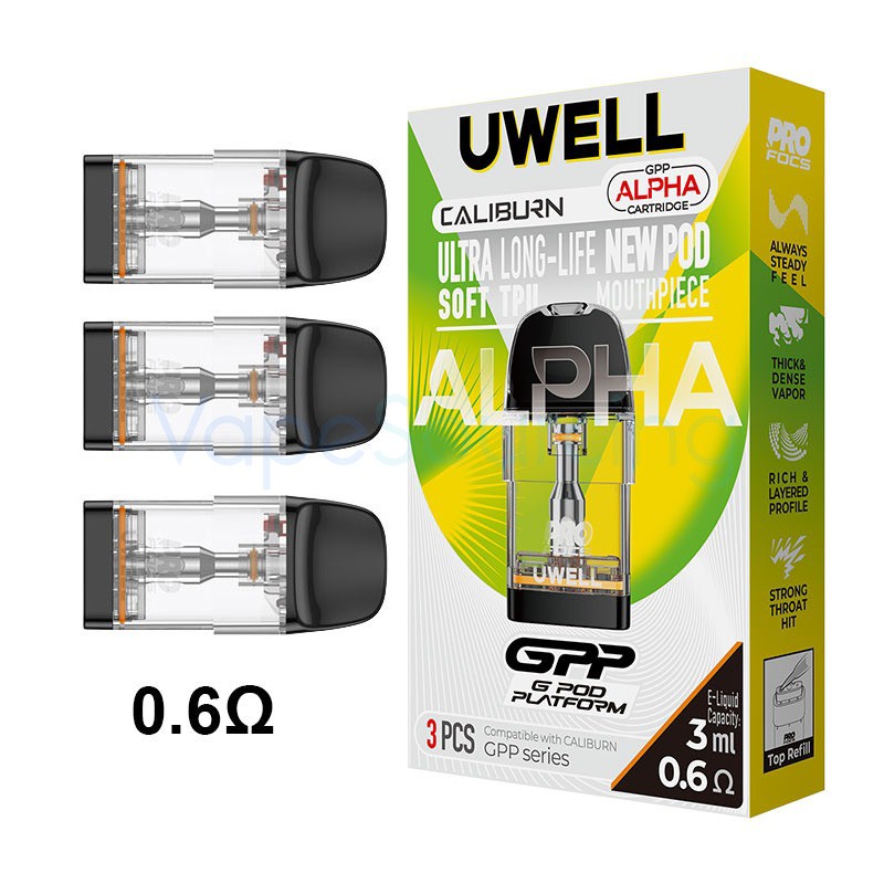top fill 0.6ohm uwell caliburn gpp alpha