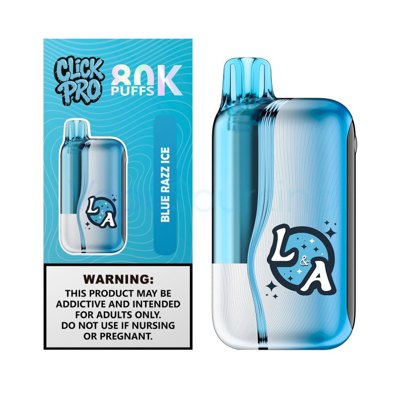 blue razz ice l&a click pro 80k nixodine