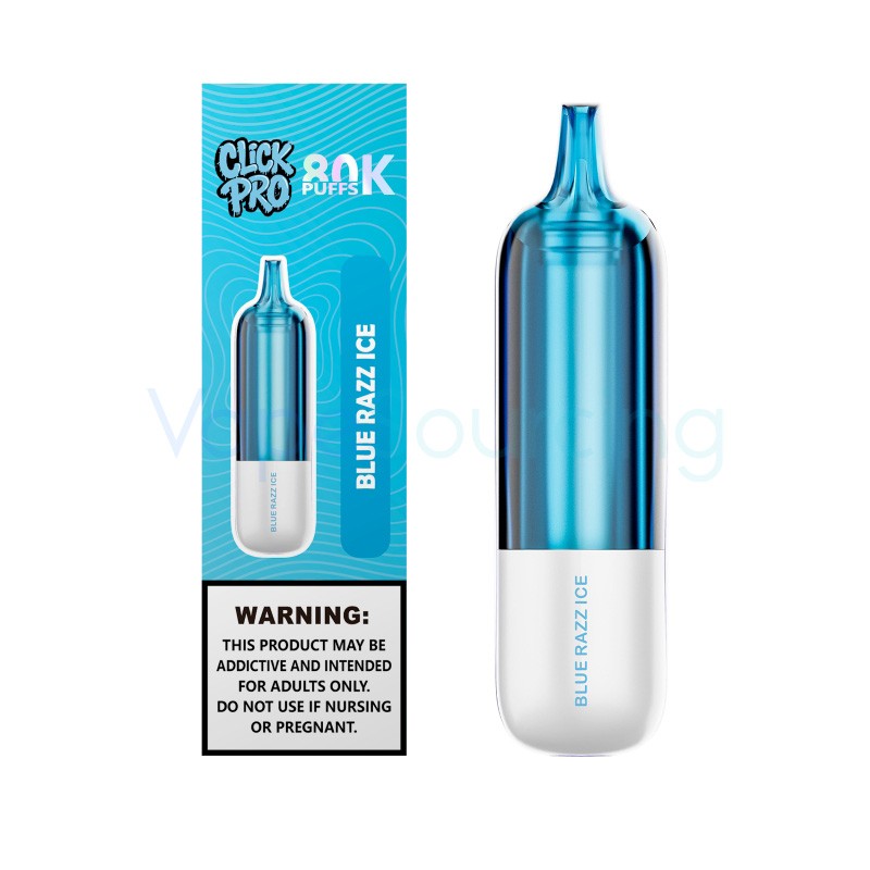 blue razz ice l&a click pro 80k nixodine disposable pod