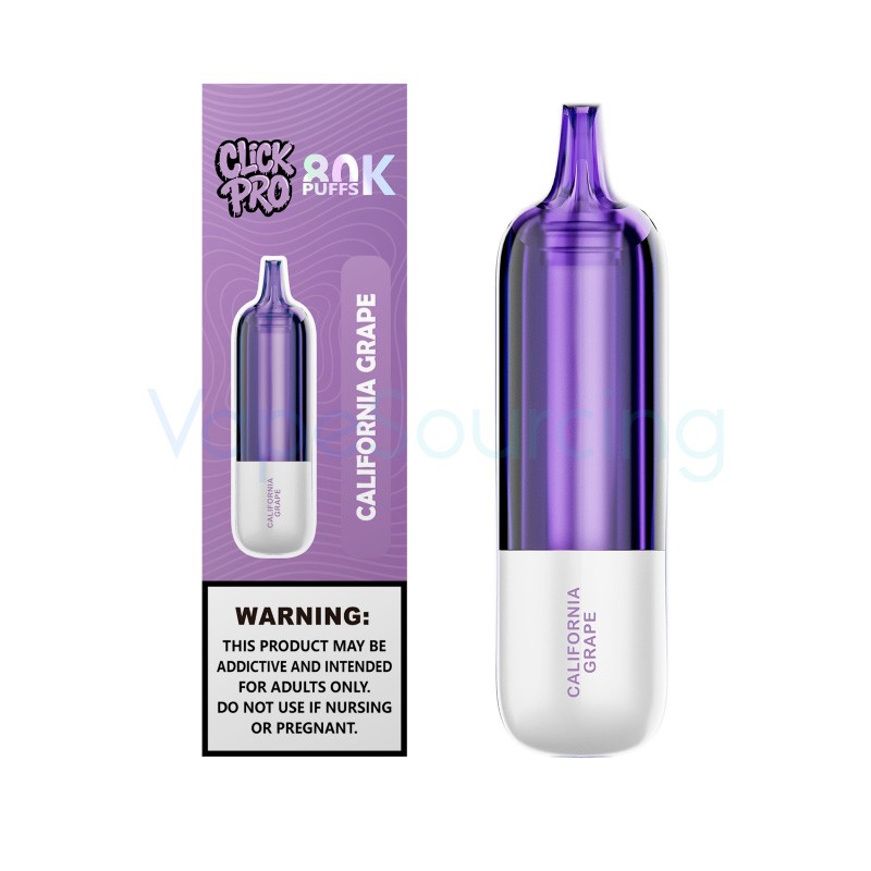 california grape l&a click pro 80k nixodine disposable pod