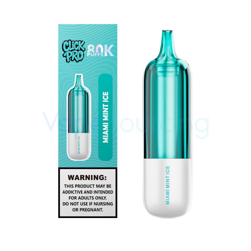 miami mint ice l&a click pro 80k nixodine disposable pod
