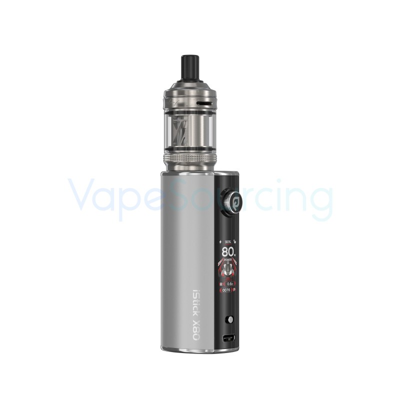 silver eleaf istick x80 vape mod kit with gtl x