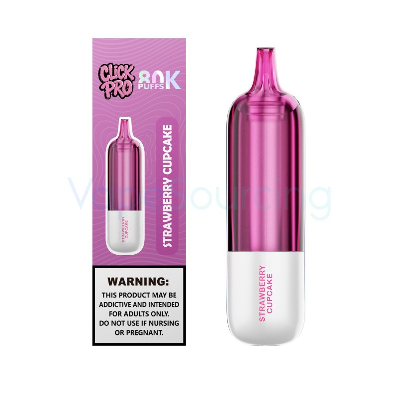 strawberry cupcake l&a click pro 80k nixodine disposable pod