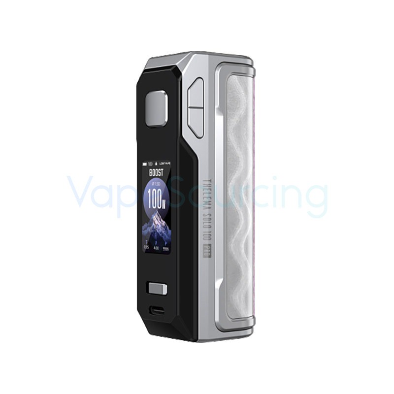wavy silver lost vape thelema solo 100 pro box mod