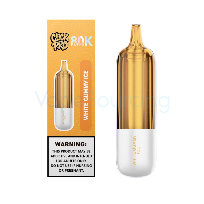 white gummy ice l&a click pro 80k nixodine disposable pod
