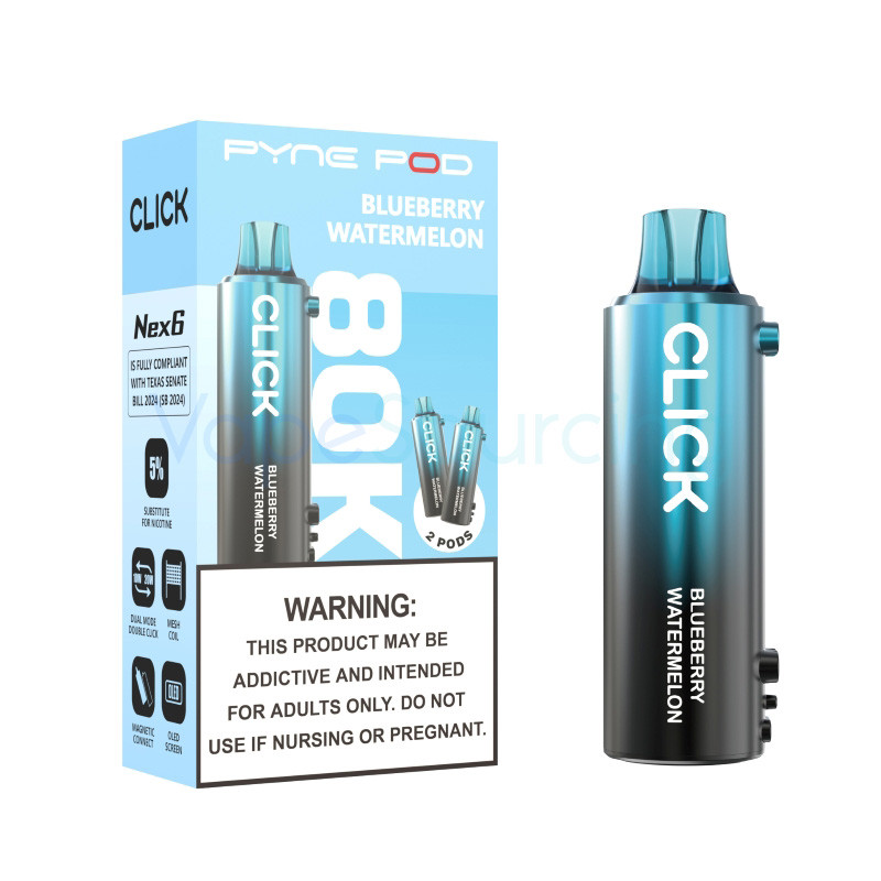 pods smoke pen Pyne Pod Click 80K Disposable Pod 5% (2pcs/pack) blueberry pound cake Flavor:Strawberry Lemon Grape Blue Rancher – Geek