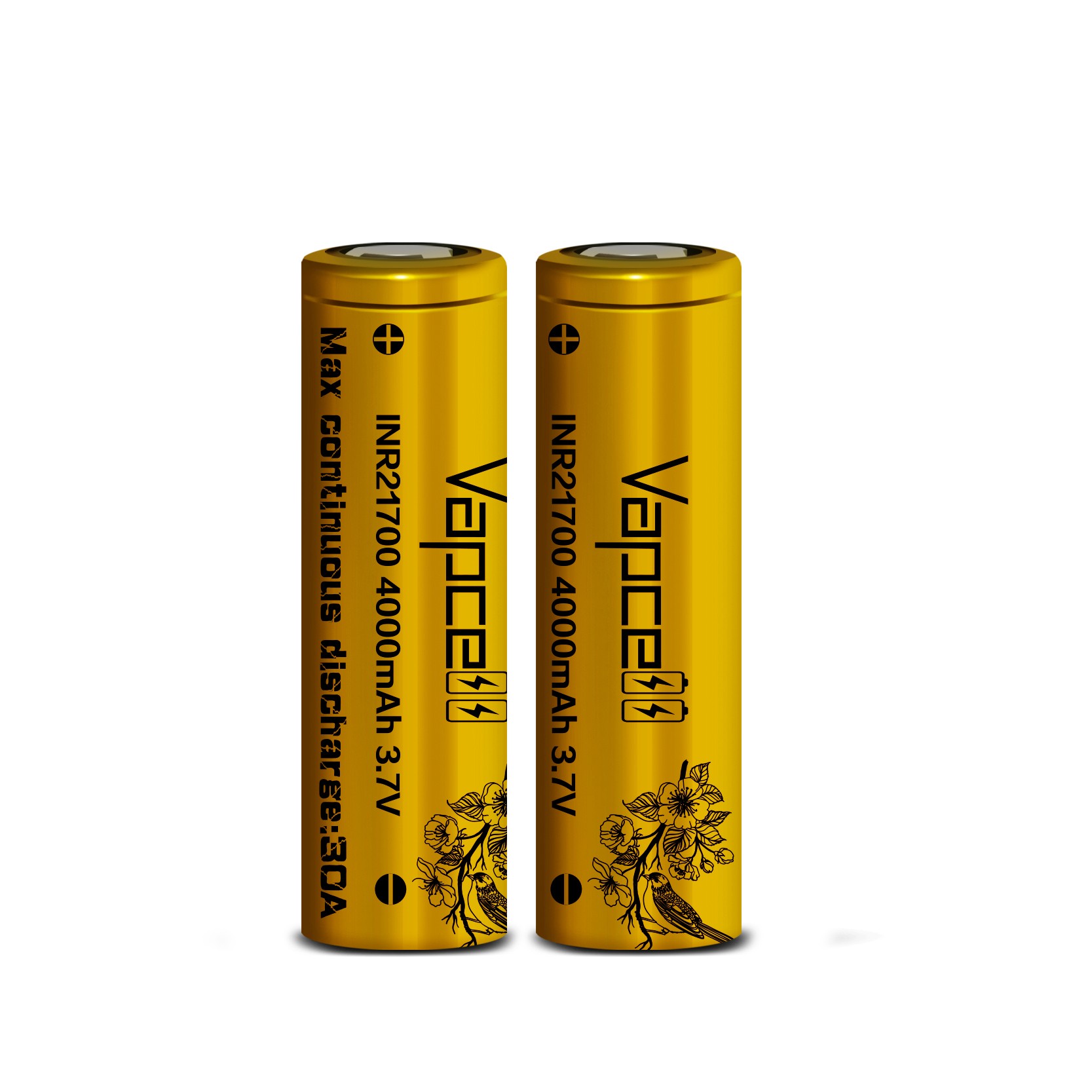 vapcell 21700 battery 3.7V 30A 4000mAh