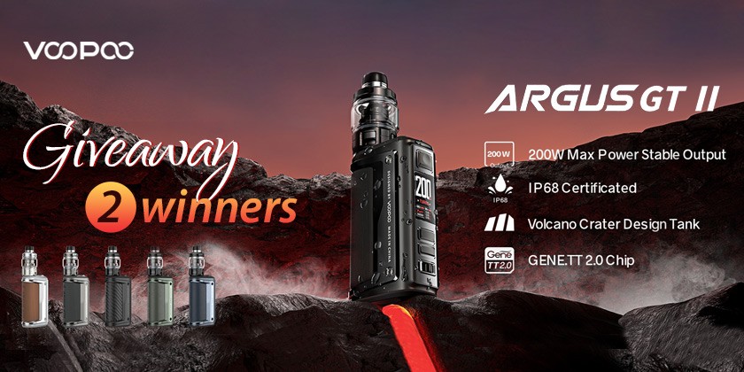 VOOPOO ARGUS GT II Kit Giveaways! SOLID AS ARGUS