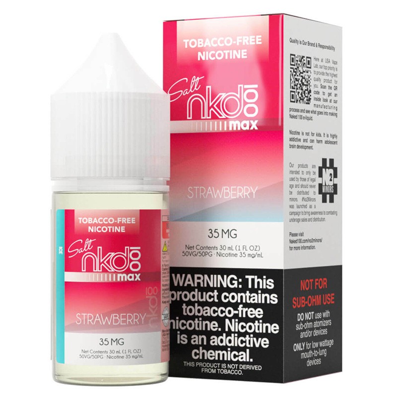 Naked 100 MAX Strawberry Ice Salt Tobacco Free Nicotine E-Juice 30ml