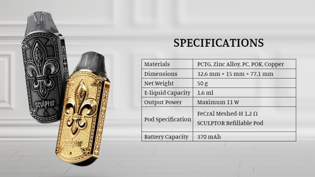 Uwell Sculptor Review Specification