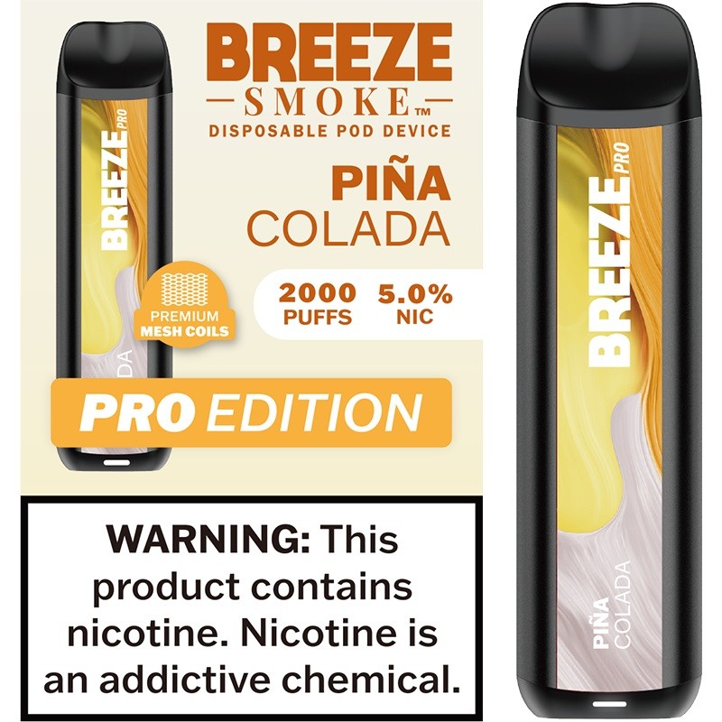 Breeze Pro Disposable Vape Kit 2000 Puffs 6ml Vapesourcing