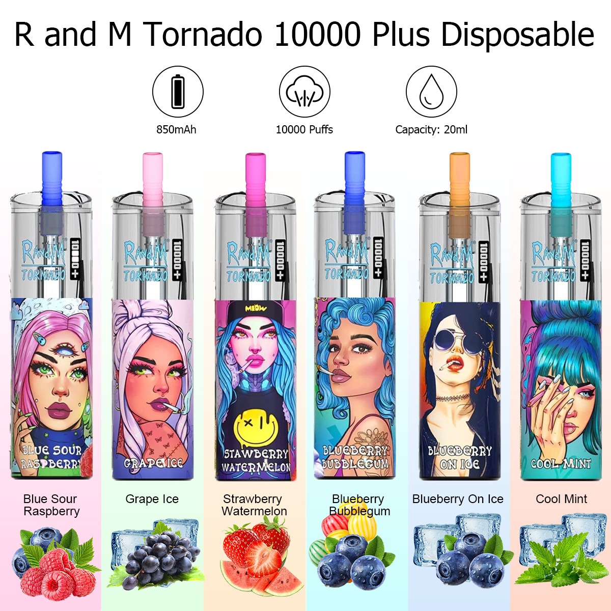 R and M Tornado 10000 Plus Disposable Vape Kit 10000 Puffs 20ml Vapesourcing