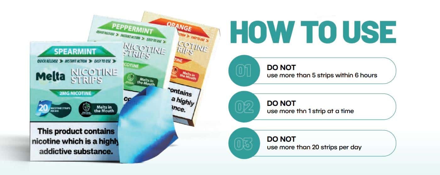 how to use nicotine strips