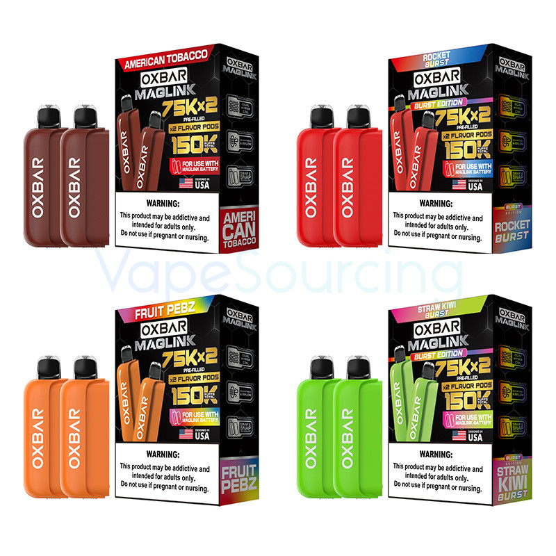 oxbar tobacco flavors Maglink 75K Disposable Pod 5% Oxbar RY4 Tobacco 50K Disposable