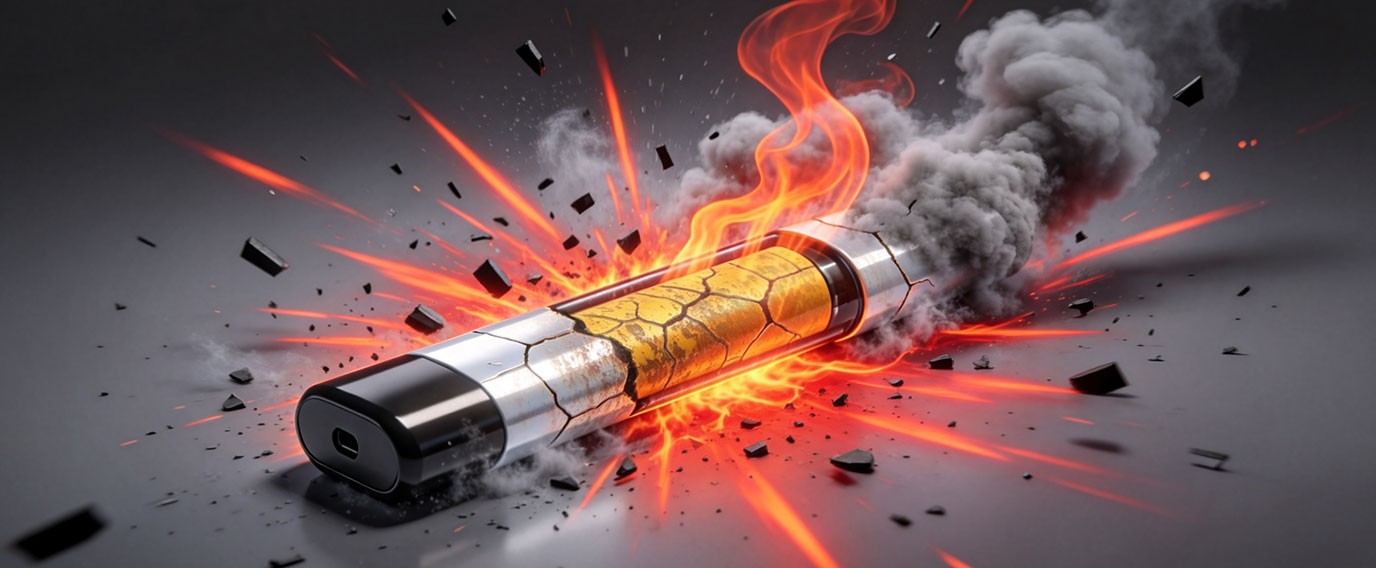 overheated disposable vape indicating internal battery failure