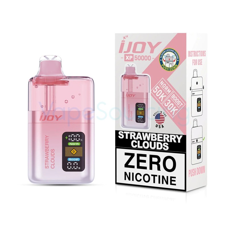 iJOY XP50000 Zero Nicotine Vape - Strawberry Clouds Flavor