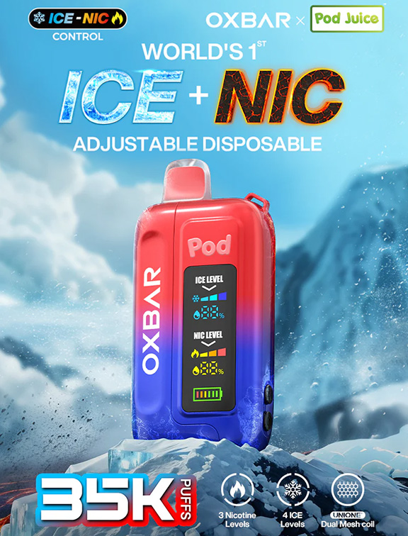 Pod Juice X OXBAR Ice-Nic Control 35K Disposable Vape