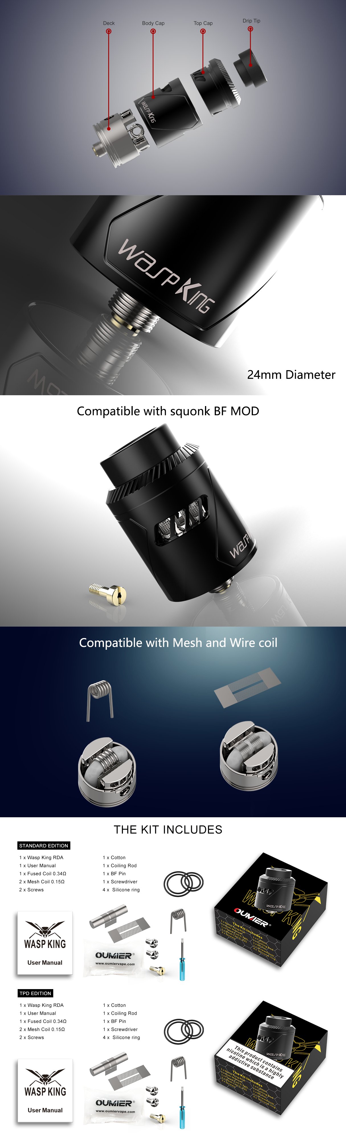Oumier Wasp King RDA -detail