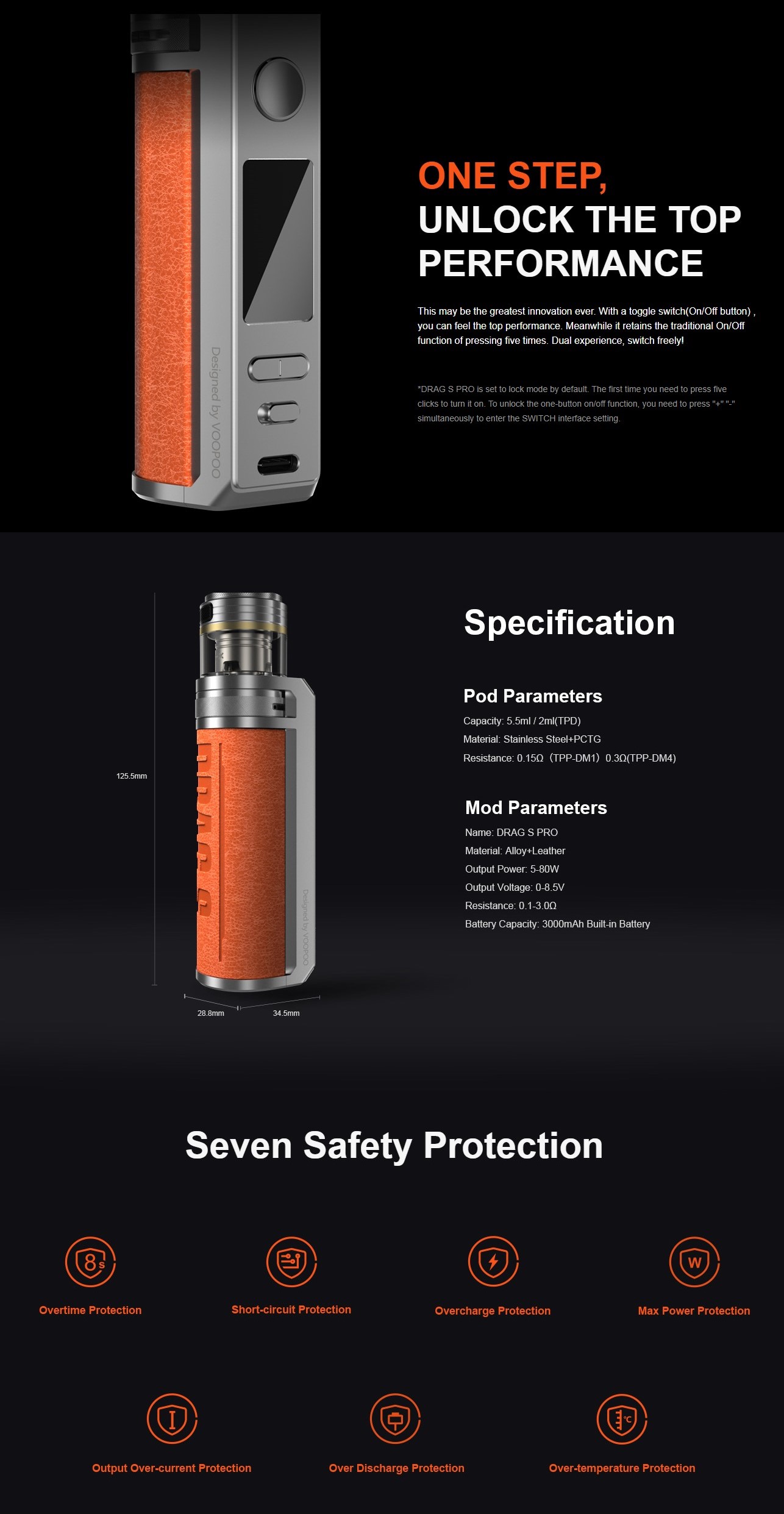 VOOPOO Drag S Pro Kit Specification
