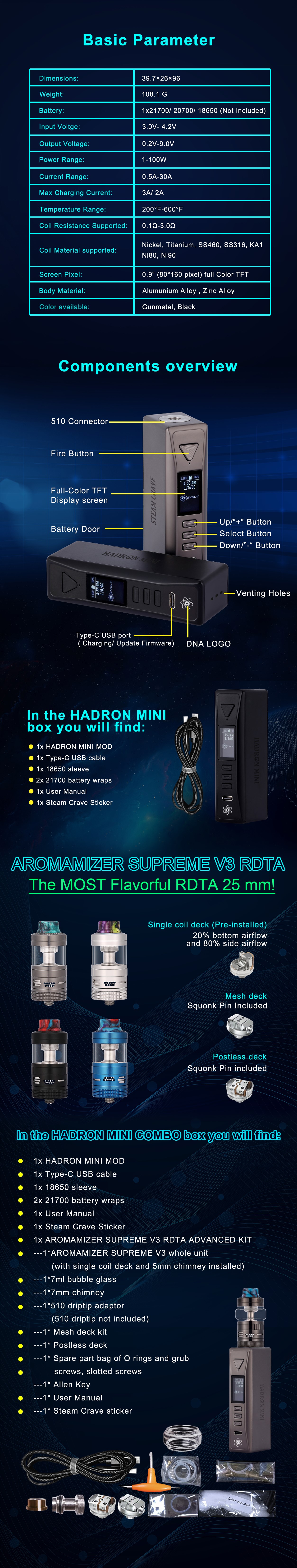Steam Crave Hadron Mini DNA100C Kit Cheap