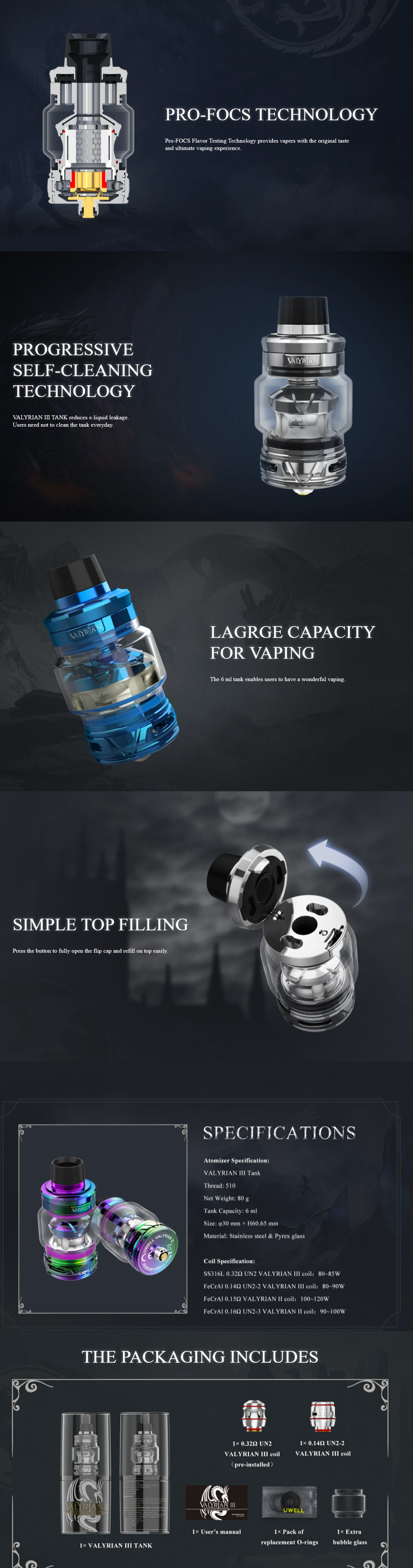 Uwell Valyrian 3 Tank For Sale
