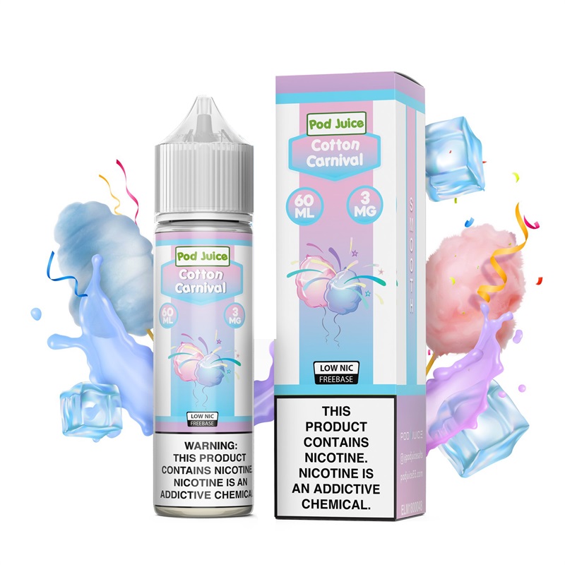 Pod Juice Cotton Carnival Vape Juice Salt Nic Tfn 30ml Price Pod Juice Cotton  Candy Vape Juice | Cotton Candy E-Liquid Blue Razz Australia