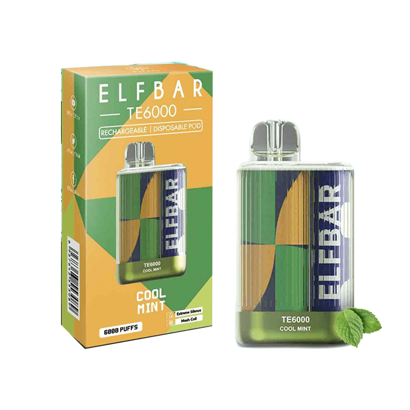 Cool Mint Elf Bar TE6000 Disposable Vape Kit Vapesourcing