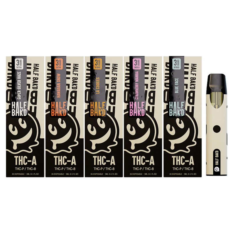 Half Bakd THCA + THCP + THC8 Disposable Vape Kit 3g Vapesourcing