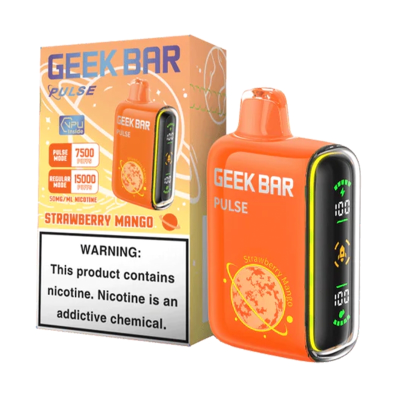 Strawberry Mango Geek Bar Pulse 15000 Disposable Vape Kit Vapesourcing