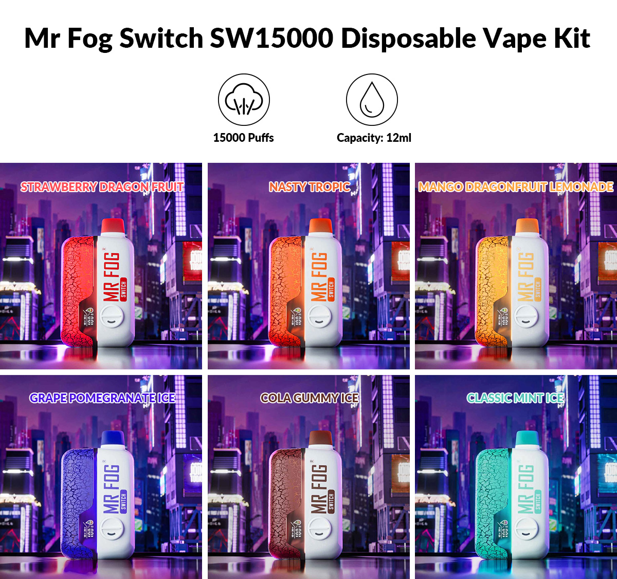 Mr Fog Switch SW15000 Disposable Vape Kit 12ml